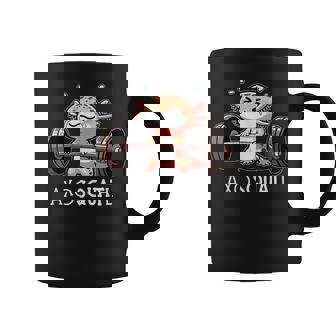 Axolotl Kawaii Weightlifting Fitness Workout Axosquatl Coffee Mug | Mazezy