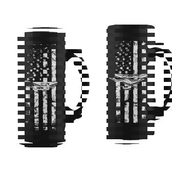 B-2 Stealth Bomber Military Airplane American Flag Coffee Mug | Mazezy