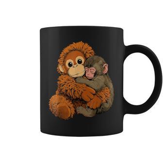 Baby Monkey Punch Mama Monkey Toy Warm Hug Cute Coffee Mug | Seseable UK