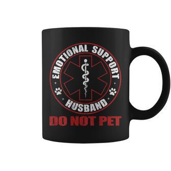 On Back Emotional Support Husband Do Not Pet Couples Coffee Mug - Seseable