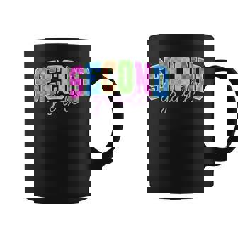 Back To School Neon Checkered Second Grade Colorful Teacher Coffee Mug | Seseable FR