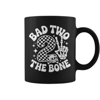 Bad Two The Bone 2Nd Birthday Skeleton Vintage Toddler Biker Coffee Mug - Thegiftio UK