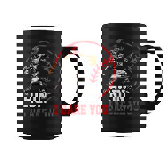Baseball Catcher Run I Dare You Throwing Action Coffee Mug - Monsterry