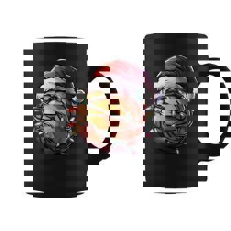 Basketball Christmas Lights Santa Hat Basketball Player Xmas Coffee Mug | Seseable UK