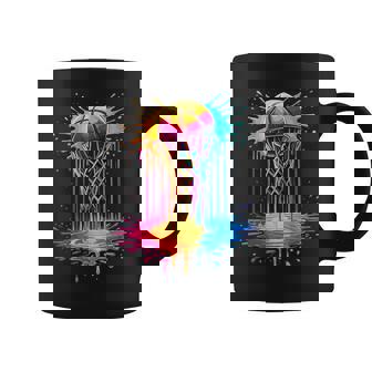 Basketball Hoop Drip Colorful Splash Coffee Mug | Seseable CA
