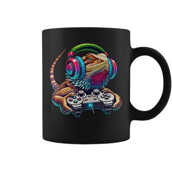 Bearded Dragon Gamer Lizard Gaming Video Games Coffee Mug | Seseable CA