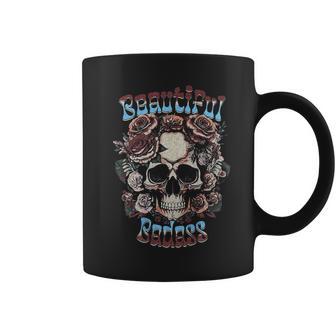 Beautiful Badass Floral Skull On Back Coffee Mug - Thegiftio UK