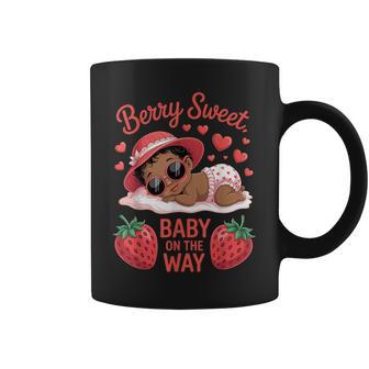 Berry Sweet Baby On The Way Baby Shower Black Girl Coffee Mug | Seseable UK