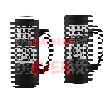 Best Deadbeat Dad Ever Father's Day Retro Dad Joke Coffee Mug - Thegiftio