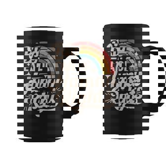 Big Fan Of Human Rights Retro Rainbow Coffee Mug - Monsterry