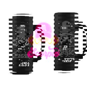 Big Scorpio Energy Sassy Black Woman Cap Zodiac Birthday Coffee Mug - Monsterry
