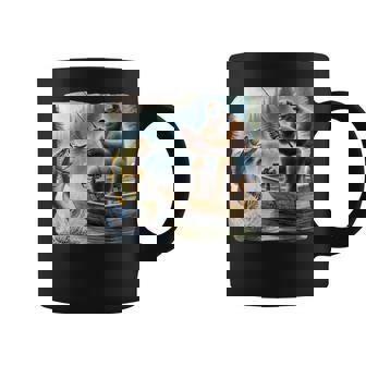 Bigfoot Fishing Sasquatch Summer Bass Fisherman Coffee Mug - Monsterry