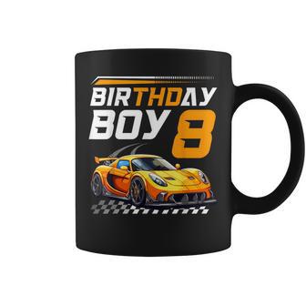 Birthday Boy 8 Years Race Car 8Th Birthday Racing Car Coffee Mug - Thegiftio UK