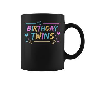 Birthday Twins Retro Matching Twin Birthday Boys Girls Coffee Mug | Seseable CA