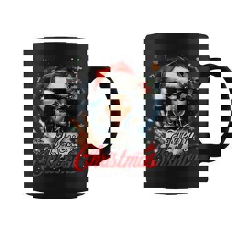 Black African American Christmas Girl Melanin Santa Xmas Coffee Mug | Mazezy