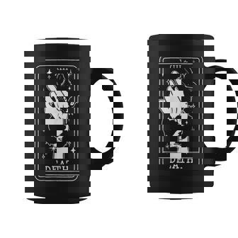 Black Cat Tarot Death Halloween Witchy Cat Lover Women Coffee Mug - Monsterry