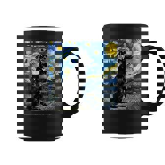 Black German Shepherd Starry Night Van Gogh Thanksgiving Coffee Mug - Monsterry