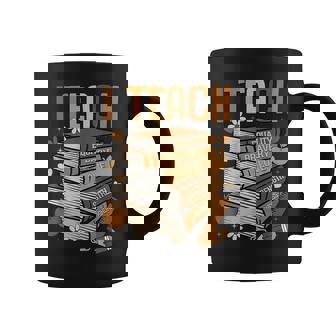 Black History Month I Teach Melanin Book Black Teacher Coffee Mug | Seseable CA