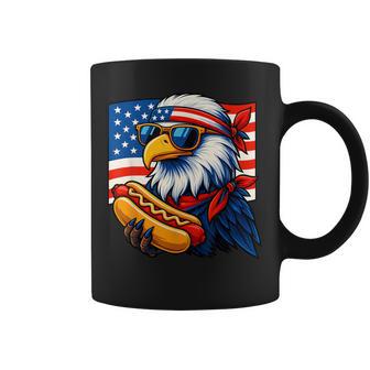 Blad Eagle With American Flag And Hotdog For 4Th Of July Coffee Mug - Thegiftio UK