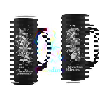 Blandine Dabbing Licorne Arc-En-Ciel Nom Personnalisé Tasse - Cadeauxyz