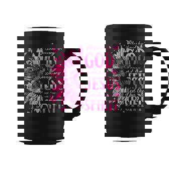 Blessed By God Loved By Jesus Pink Sunflower Faith Christian Coffee Mug - Thegiftio