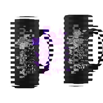 Blessed By God Saved By Jesus Butterfly Cross Christian Coffee Mug - Monsterry