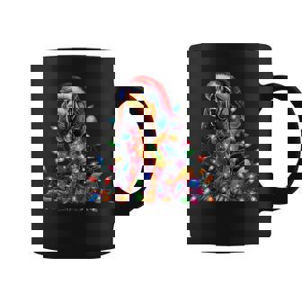 Bloodhound Christmas Lights Santa Hat Dog Lover For Women Coffee Mug - Thegiftio