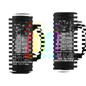 Book Flower Fight For Those Without Your Privilege Coffee Mug - Monsterry