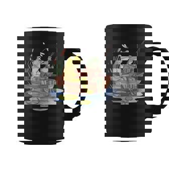 Book Frog Toad Fishing Vintage Book Frog Coffee Mug - Monsterry