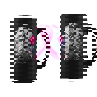 Breast Cancer Soccer Ball Pink Ribbon Kick For A Cure Coffee Mug - Monsterry