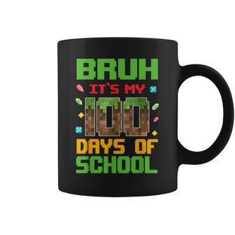 Bruh It's My 100 Days Of School Pixel Video Game Student Boy Coffee Mug | Seseable UK