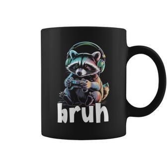 Bruh Video Games Boys Gamer Raccoon Coffee Mug | Seseable CA
