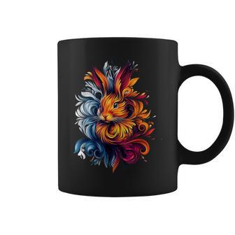 Bunny Wildlife Rabbit Nature Colorful Bunny Coffee Mug - Monsterry