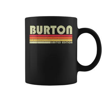 Burton Surname Retro Vintage 80S 90S Style Coffee Mug - Monsterry