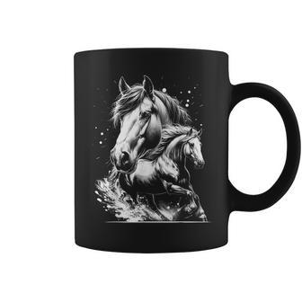 Caballo En Estilo De Dibujo Fotorrealista Como Retrato Genial Taza de café - Regaloses