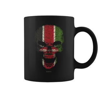 Calavera Con Bandera De Kenia Cráneo In Mangas Taza de café - Regaloses
