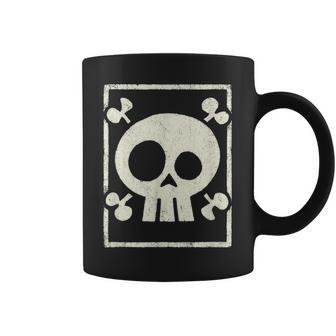 Calavera Minimalista Envejecida Con Huesos Diseño Gótico Punk Taza de café - Regaloses