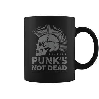 Calavera Punk's Not Dead Diseño Icónico De Punk Rock Taza de café - Regaloses