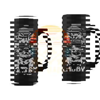 Cat Daddy Sunglasses Sunset Retro Fur Dad Papa Kitten Men Coffee Mug | Seseable FR