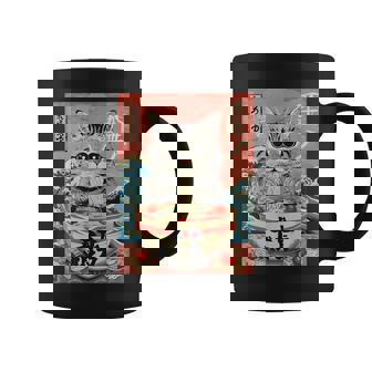 Cat Eating Ramen Noodles Kawaii Anime Manga Japanese Food Coffee Mug - Monsterry