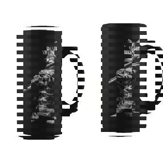 Cat Playing Flute For Cat Lover Cat Mom Cat Dad Coffee Mug | Mazezy