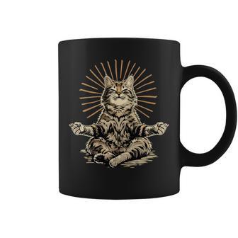 Cat Zen Buddha Buddhist Yoga Spiritual Hindu Meditation Coffee Mug - Thegiftio UK