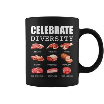 Celebrate Diversity Types Of Steak Lovers Steak Coffee Mug - Thegiftio UK