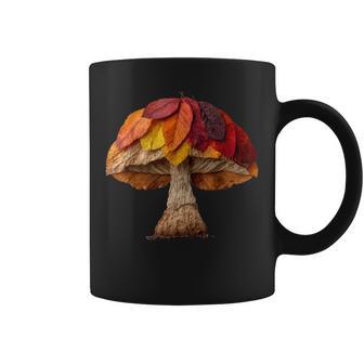 Champignon Feuilles D'automne Artistique Botanique Forêt Tasse - Cadeauxyz