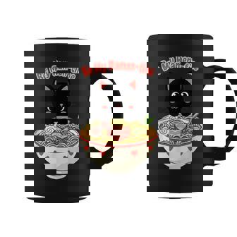 Chat Mangeant Ramen Mignonaint-Valentin Japonais Tasse - Cadeauxyz