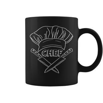 Chef Cuchillos Yombrero De Chef Ilustración De Cocina Taza de café - Regaloses