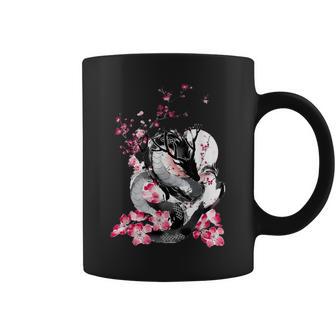 Cherry Blossom Japanese Dragon Asian Retro 80’S Style Coffee Mug - Thegiftio UK