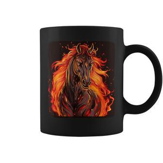 Cheval Cool Avec Feu Et Flammes Pour Les Fans De Chevaux Et D'animaux Tasse - Cadeauxyz