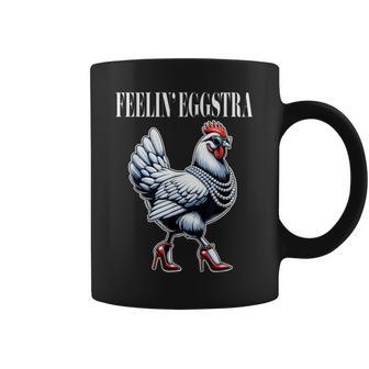 Chicken Feelin' Eggstra Graphic Chicken Lover Coffee Mug - Monsterry