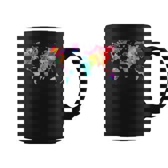 Colorful & Vibrant World Map Of Planet Earth Earth Day Coffee Mug | Mazezy